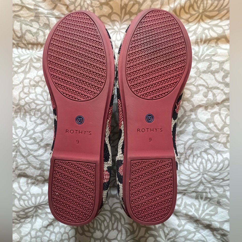 Rothy's Pink and Black Animal Print Flats - Picture 7 of 8